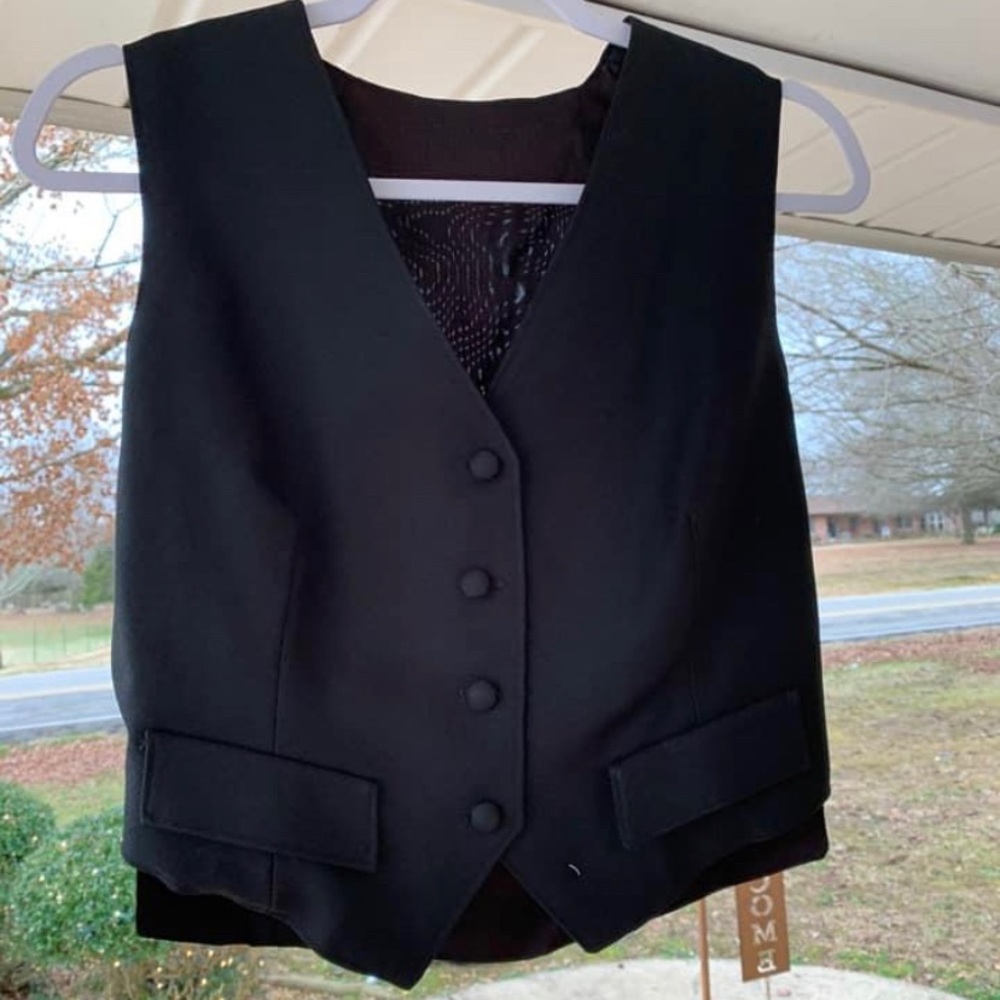 Black Saddleseat Suit Vest